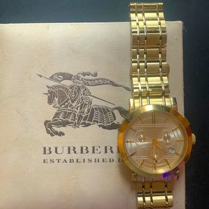 Mens Gold Burberry watch